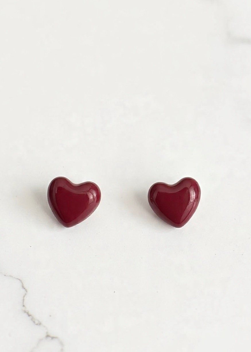 PENDIENTES DE BOTÓN CORAZÓN