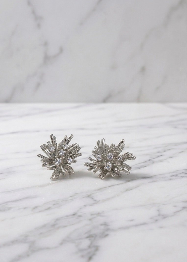 PENDIENTES DE BOTÓN AGAVE SILVER