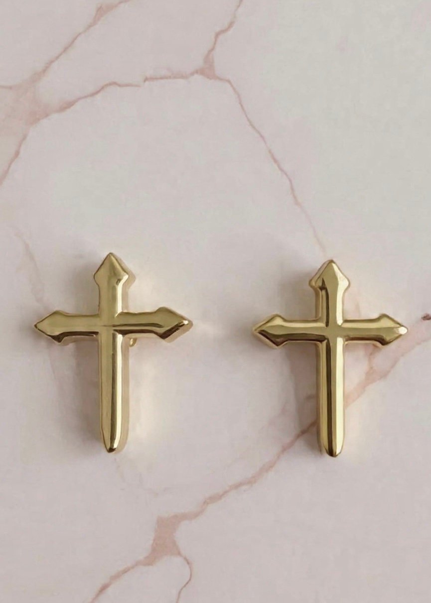 PENDIENTES DE BOTÓN CRUZ