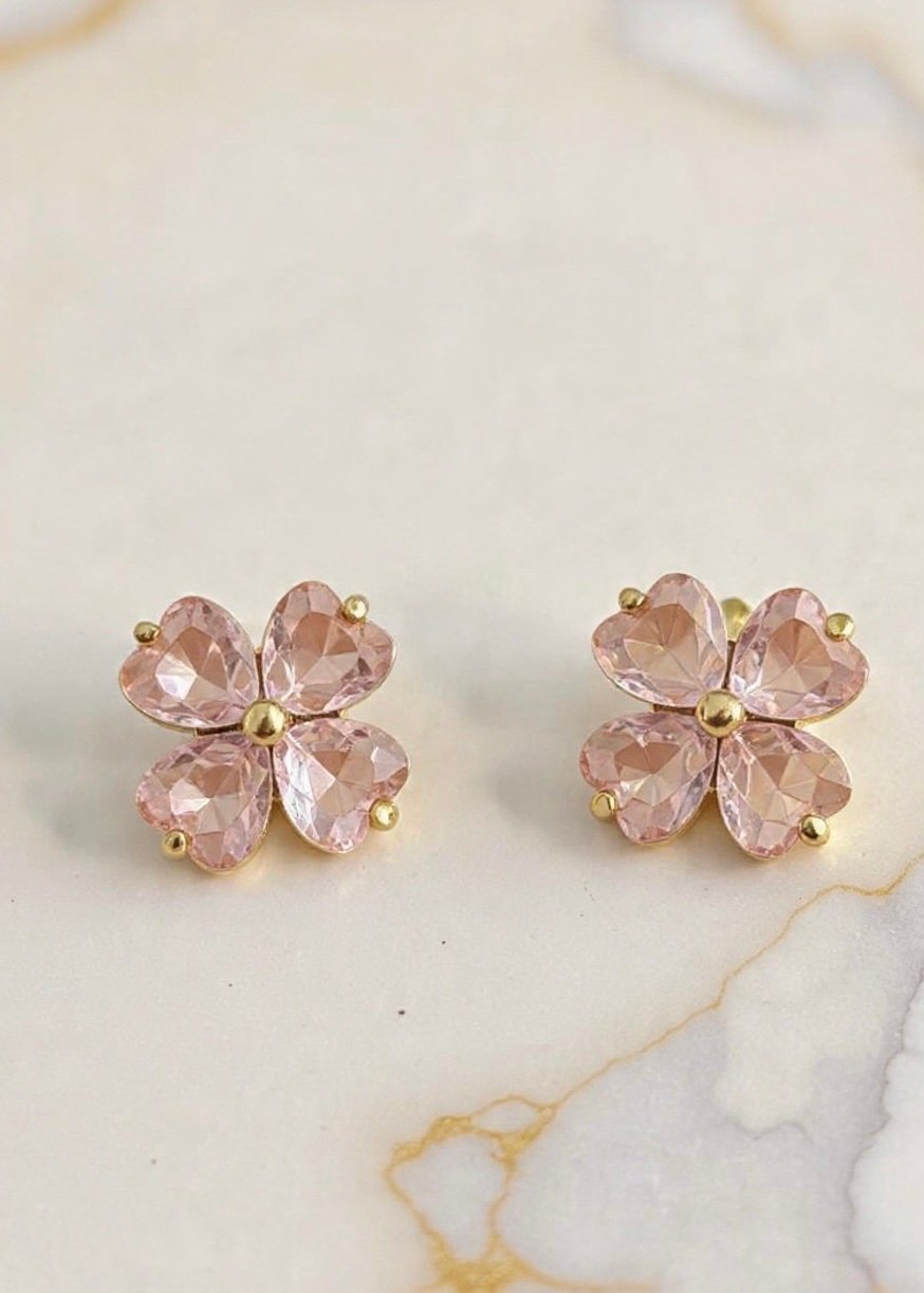 PENDIENTES FLOR ROSA