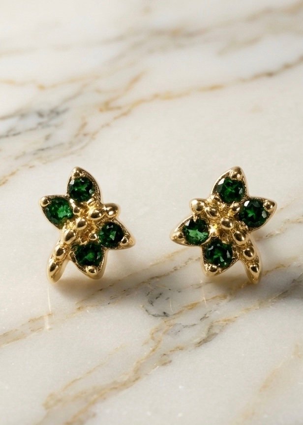 PENDIENTES DE BOTÓN
 LIBÉLULA VERDE