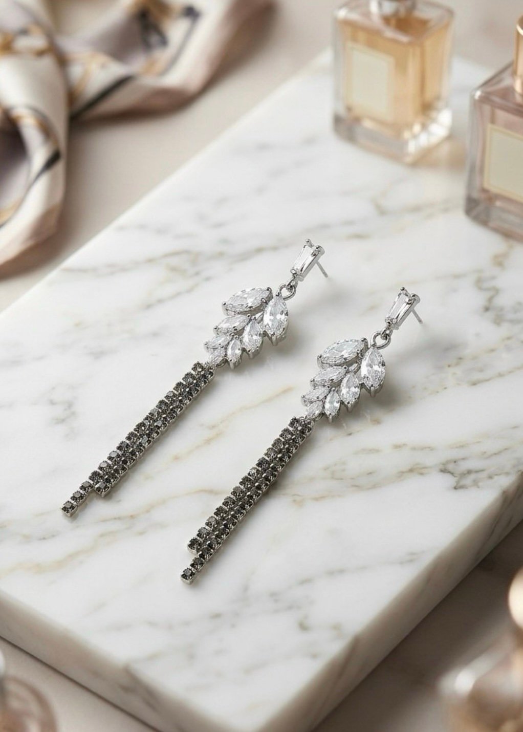 PENDIENTES DE GOTA ESPIGAS PLATEADAS