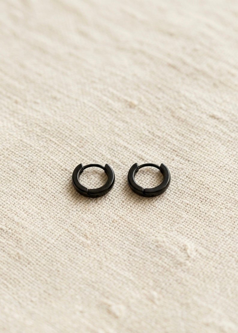 PENDIENTES DE ARO NEGRO