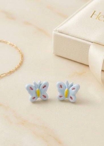 PENDIENTES DE BOTÓN BUTTERFLY