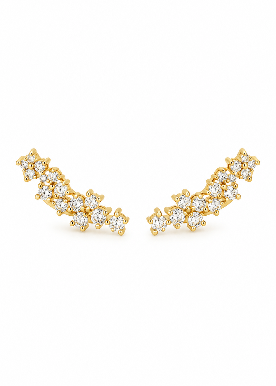 PENDIENTES TREPADORES ODA CIRCONES DORADO