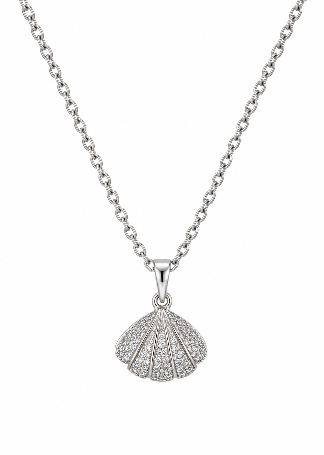 COLLAR CONCHA PLATEADA ACERO